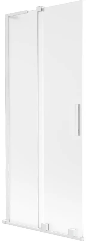 Mexen Velar L, 2-krídlová posuvná vaňová zástena 80 x 150 cm, 8mm sklo námraza, biela matná, 896-080-003-31-20