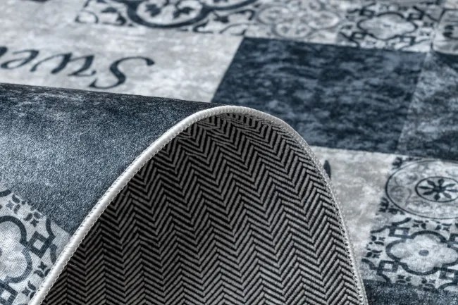 Protišmykový koberec / behúň ANDRE 44211 sivý / strieborný