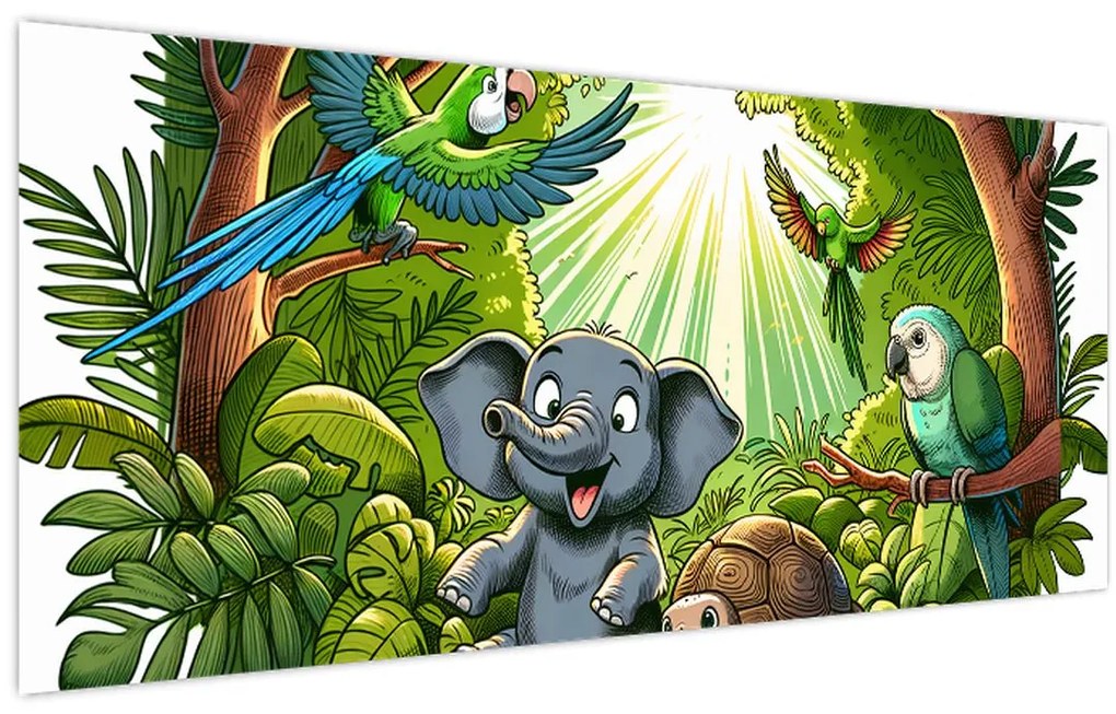 Obraz - Veselé zvieratká (120x50 cm)