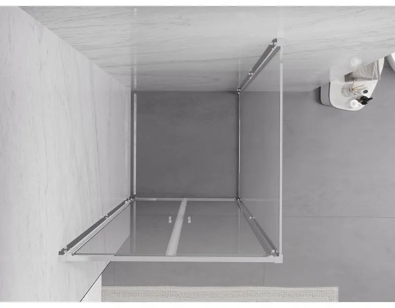 Mexen Exo, sprchovací kút s krídlovým dverami 90 x 90 cm, 6mm číre sklo, chrómový profil, 814-090-090-01-00