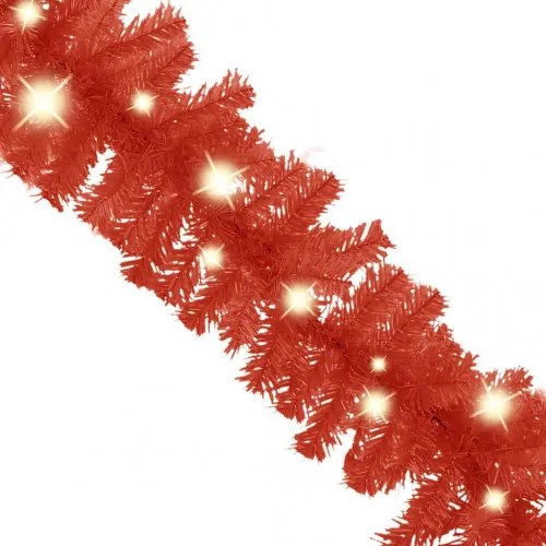 vidaXL Vianočná girlanda s LED svetielkami 5 m červená-