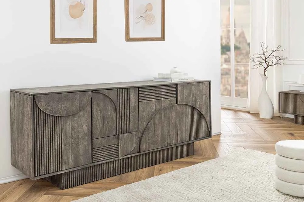 Dizajnová komoda Movement 170 cm sivé mango