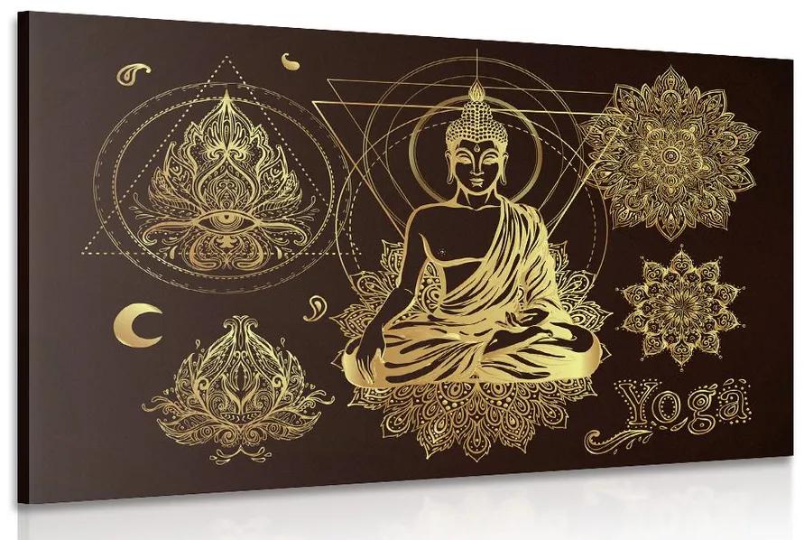 Obraz zlatý meditujúci Budha Varianta: 60x40
