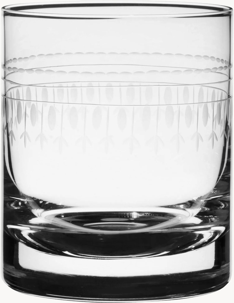 Ručne fúkané krištáľové poháre na whisky Ovals, 4 ks