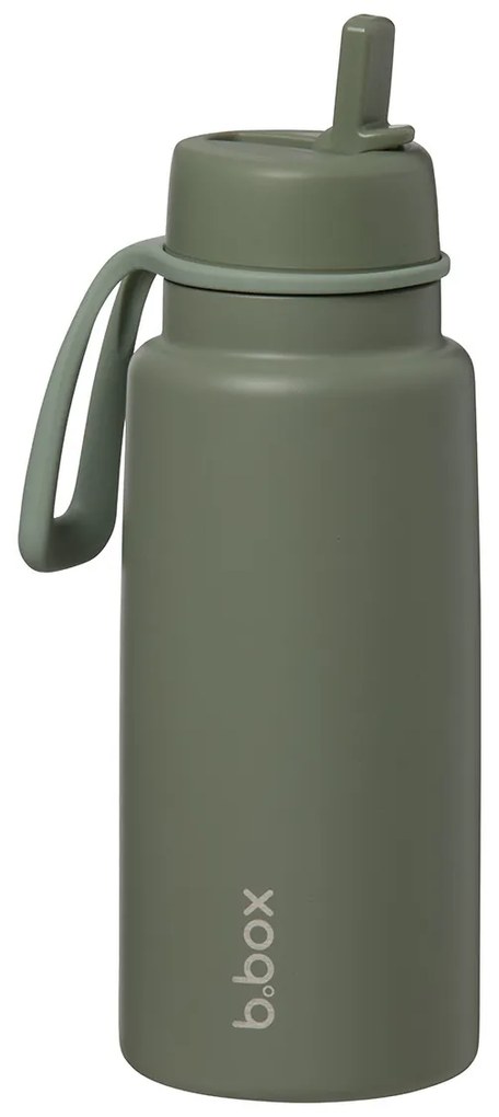 Antikorová termofľaša so slamkou 1 l - olive