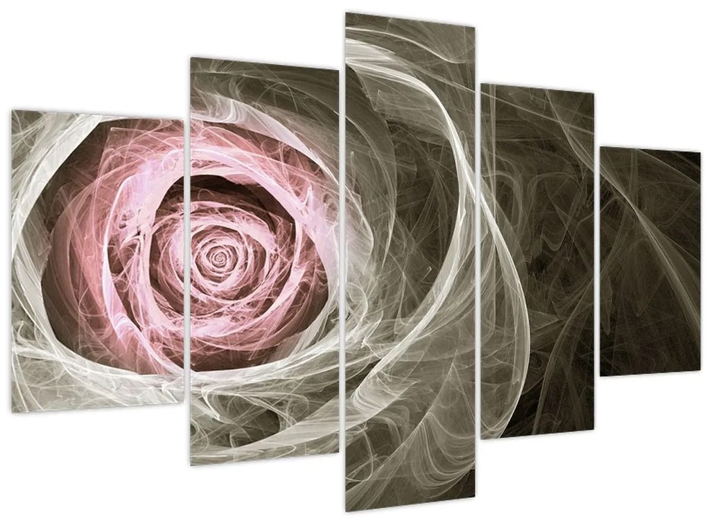 Obraz - Abstraktné ruže svetlo ružová (150x105 cm)