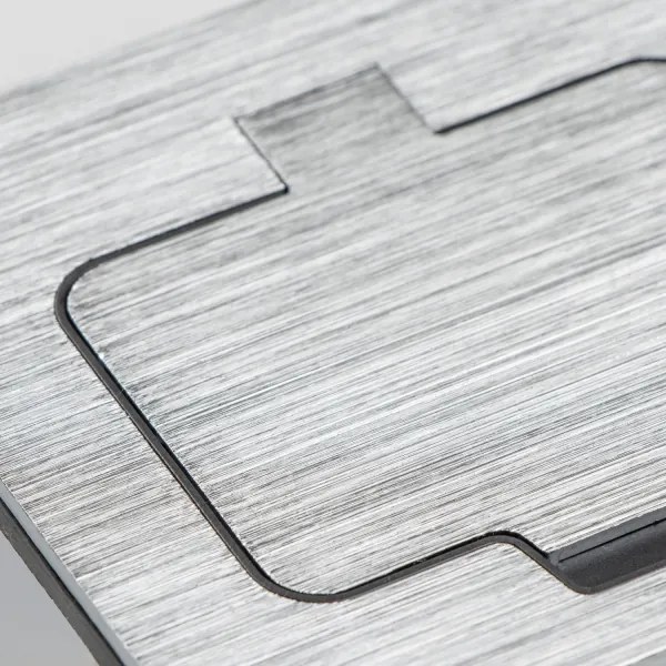 Brilagi - Vonkajšia vstavaná podlahová dvojzásuvka IP55 matný chróm obdĺžnikový