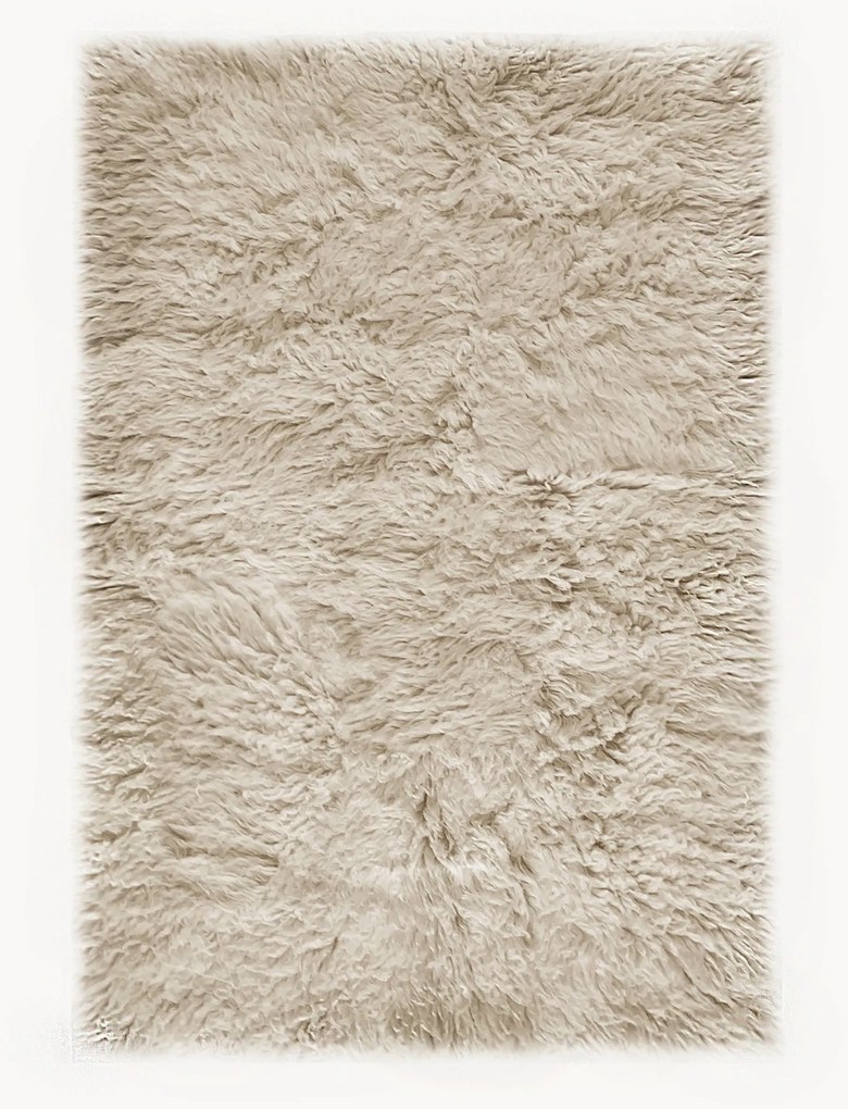 Ručne tkaný vlnený koberec's dlhým vlasom Shaggy