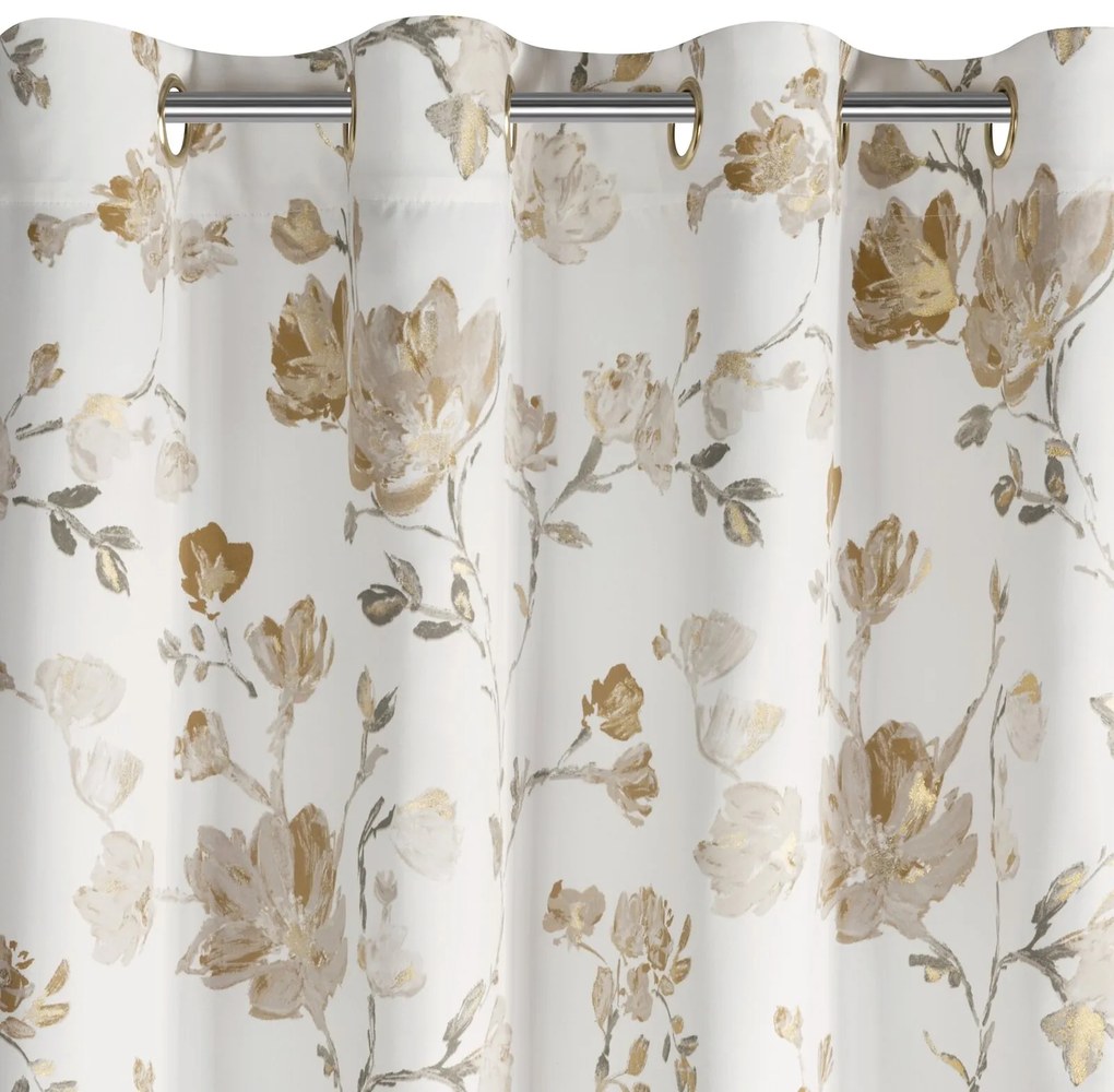 ZÁVES NA KRÚŽKOCH NELIA 140X250 CM KVETY