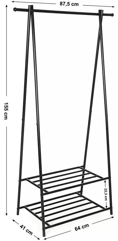 Stojan na oblečenie Luca čierny