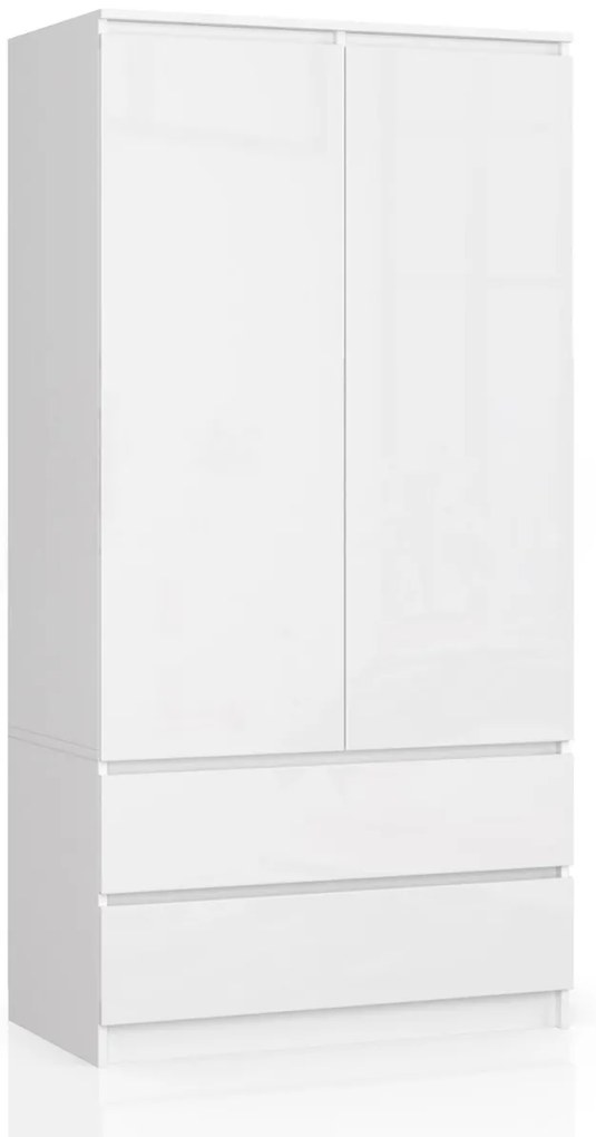 Šatníková skriňa Star 90 cm biela lesk