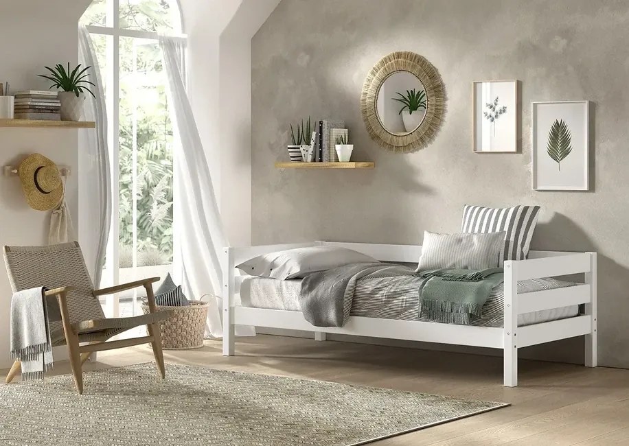 Detská posteľ Margrit z borovice FSC biela 90x200cm