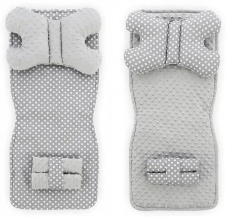 Obojstranná podložka do kočíka 4v1 GREY/WHITE DOTS