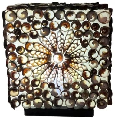 Kocka boho lampa Morské mušle 15*15