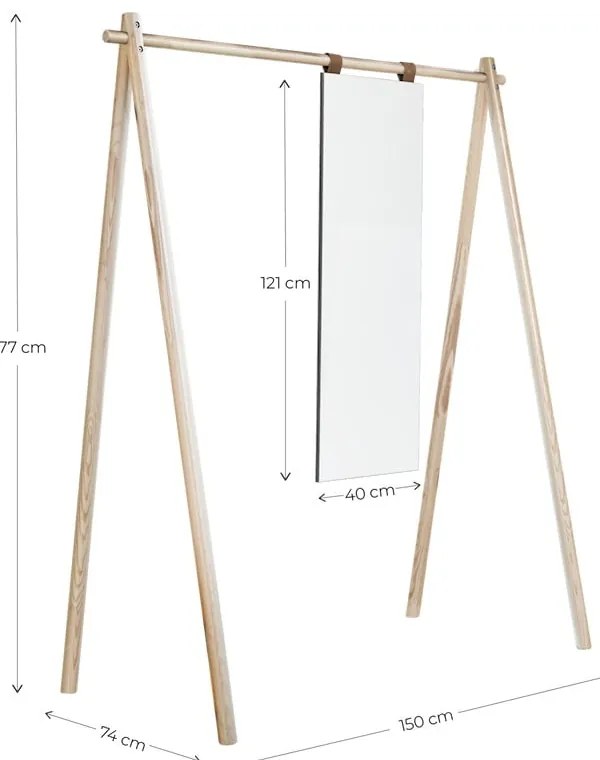 Hnedý stojan na oblečenie z borovicového dreva Hongi - Karup Design