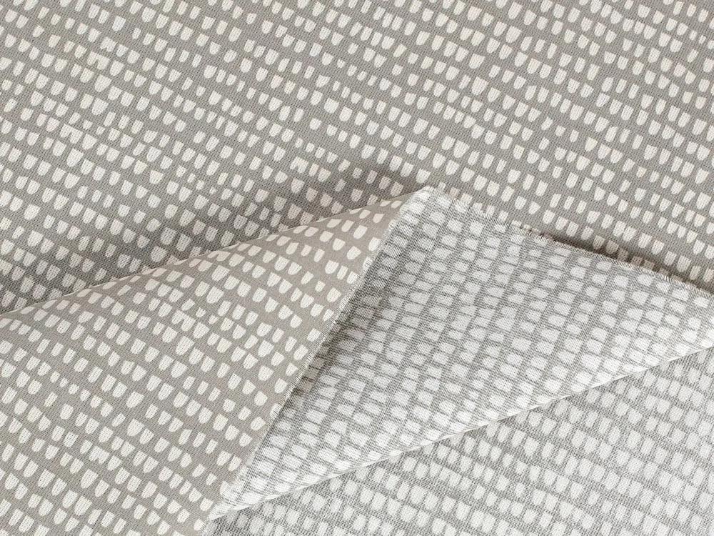 Biante Bavlnený záves Sandra SA-062 Nepravidelné tvary na sivobéžovom 140x150 cm