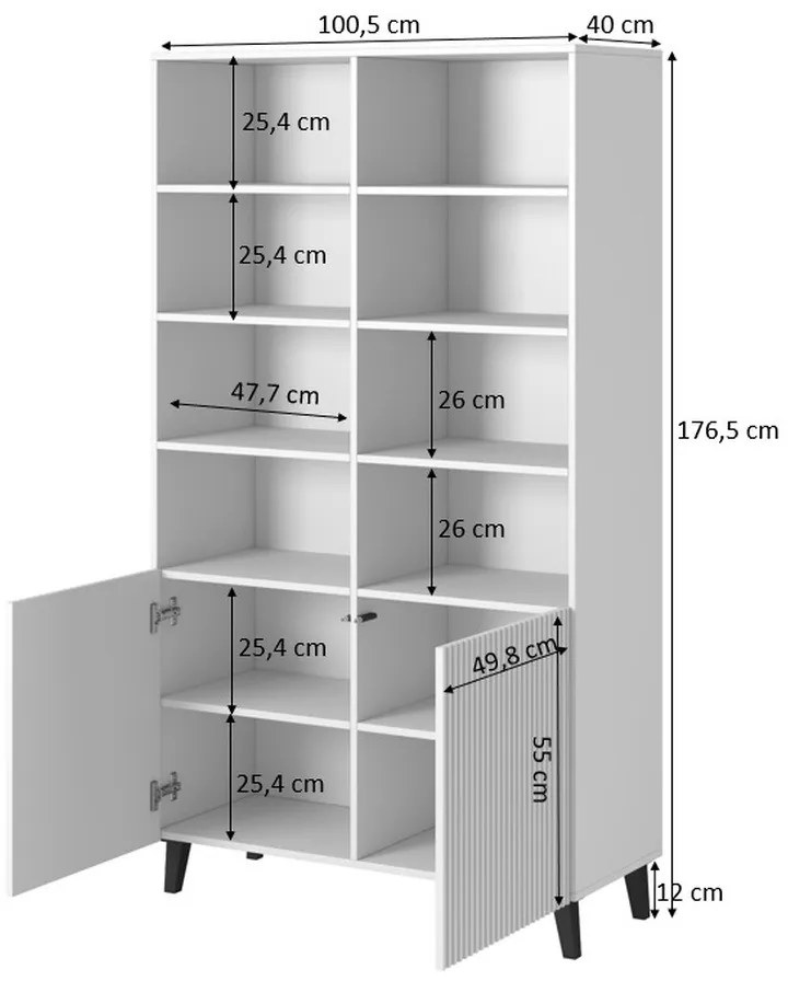 Knižnica PAFOS 100 cm čierna