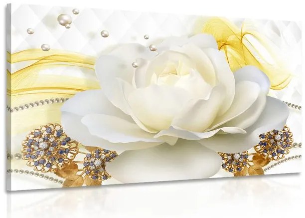 Obraz luxusná ruža s abstrakciou