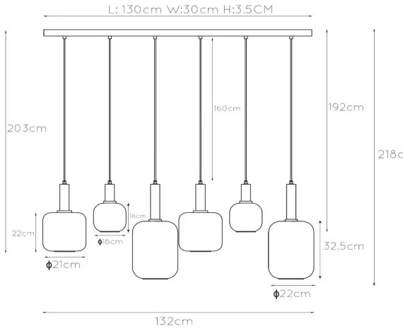 Lucide 45494/06/65 - Luster na lanku JOANET 6xE27/40W/230V