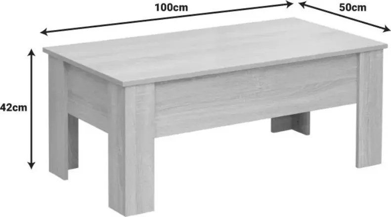 AKCIA Konferenčný stolík RIWA s výsuvnou doskou 100x50 cm, dub II. akosť