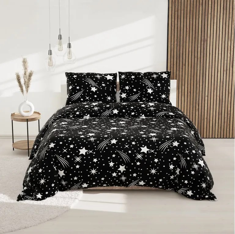 Bavlnené obliečky NIGHT SKY čierne
