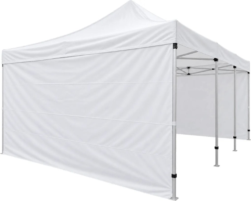 Rozkladací stan 6x4m - hliníkový hexagon, Biela