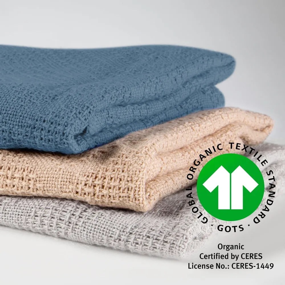 Béžová bavlnená pletená detská deka 80x80 cm Frosty Almond – Roba