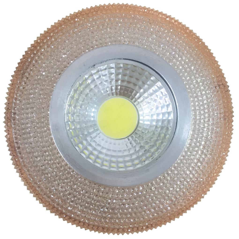 CLX Stropné LED podhľadové osvetlenie HANA, 5W, denná biela, 10cm, okrúhle, jantárové