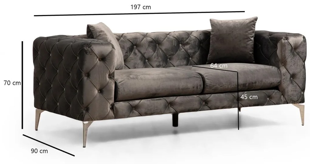 Dvojmiestna pohovka Como antracitová