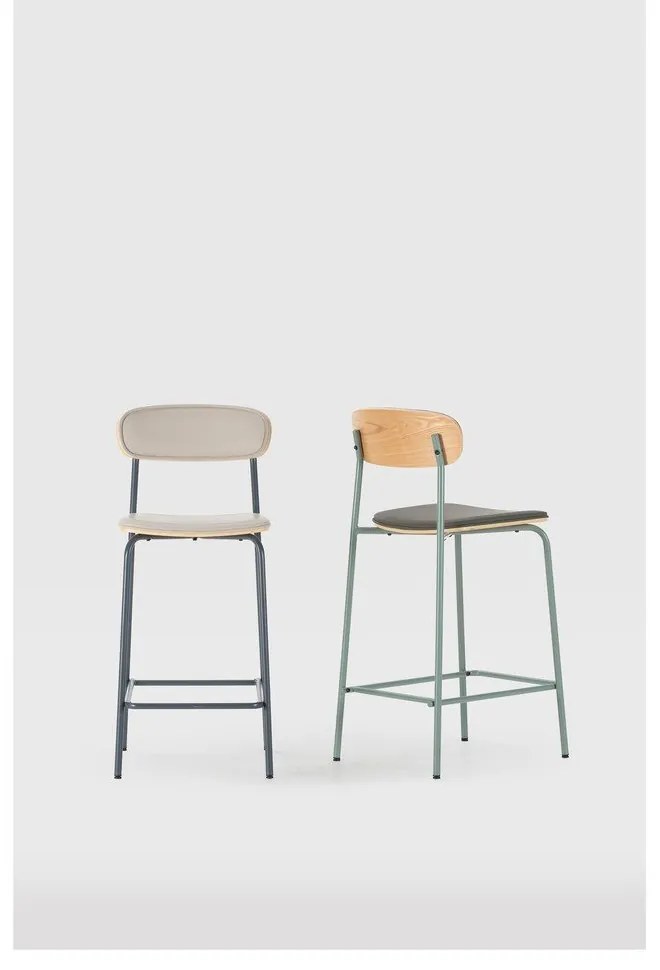 Béžové čalúnené barové stoličky v súprave 2 ks (výška sedadla 65,5 cm) Saula – Marckeric