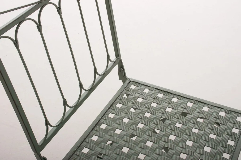 Kovová skladacia stolička Asina - Zelená antik