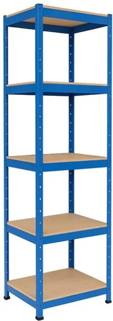 Regál 180x40x40 cm lakovaný 5-policový, nosnosť 875 kg - modrý - 2ks