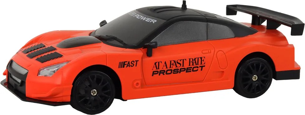 LEAN Toys Športové autíčko s diaľkovým ovládaním R/C v mierke 1:24, oranžové, s vymeniteľnými kolesami