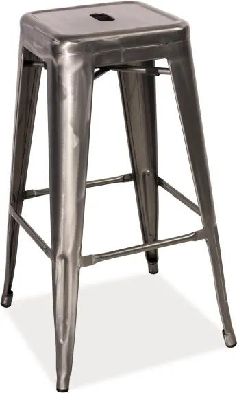 Najlacnejsinabytok LONG kovová barová stolička, kartáčovaná oceľ