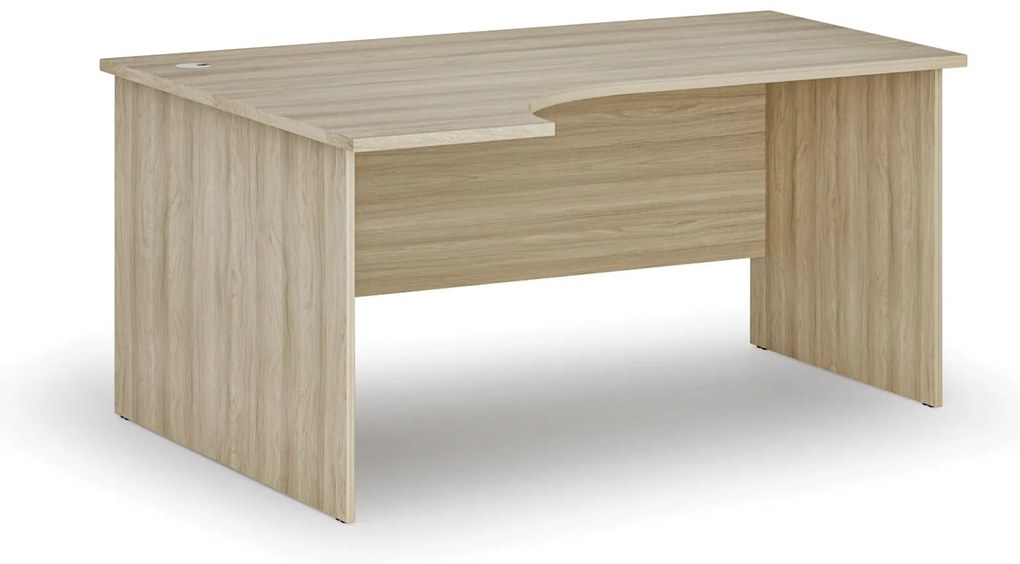Rohový kancelársky písací stôl PRIMO WOOD, 160x120 cm, ľavý, dub prírodný