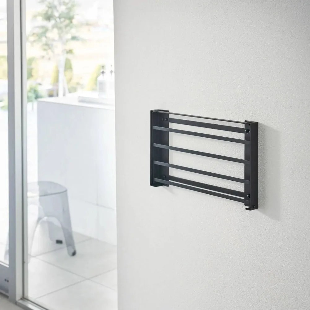 Matne čierna nástenná oceľová kúpeľňová polička Tower – YAMAZAKI