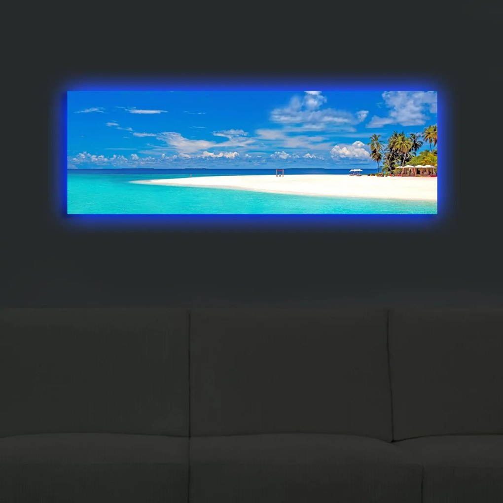 Obraz s LED osvetlením PLÁŽ 30 30 x 90 cm