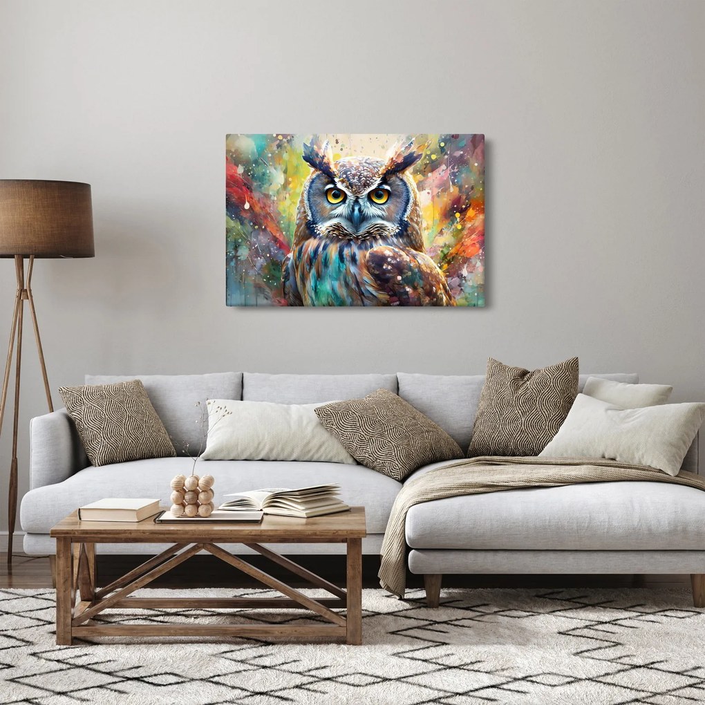 Obraz - Maľba sovy (90x60 cm)