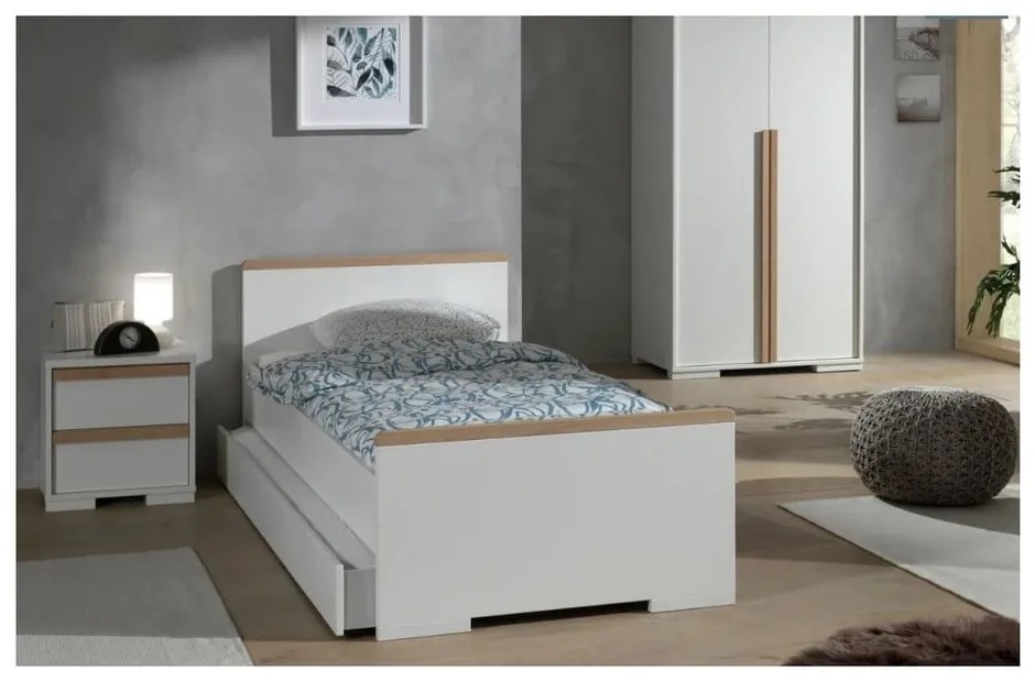 Biely detský nočný stolík London – Vipack