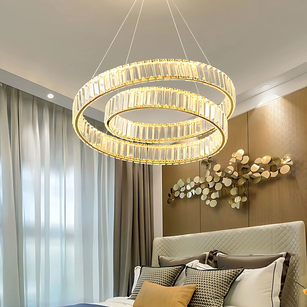 Toolight Toolight, LED závesné svietidlo 60cm, 72W, 3500lm, APP1767-CP, zlatá, OSW-04343