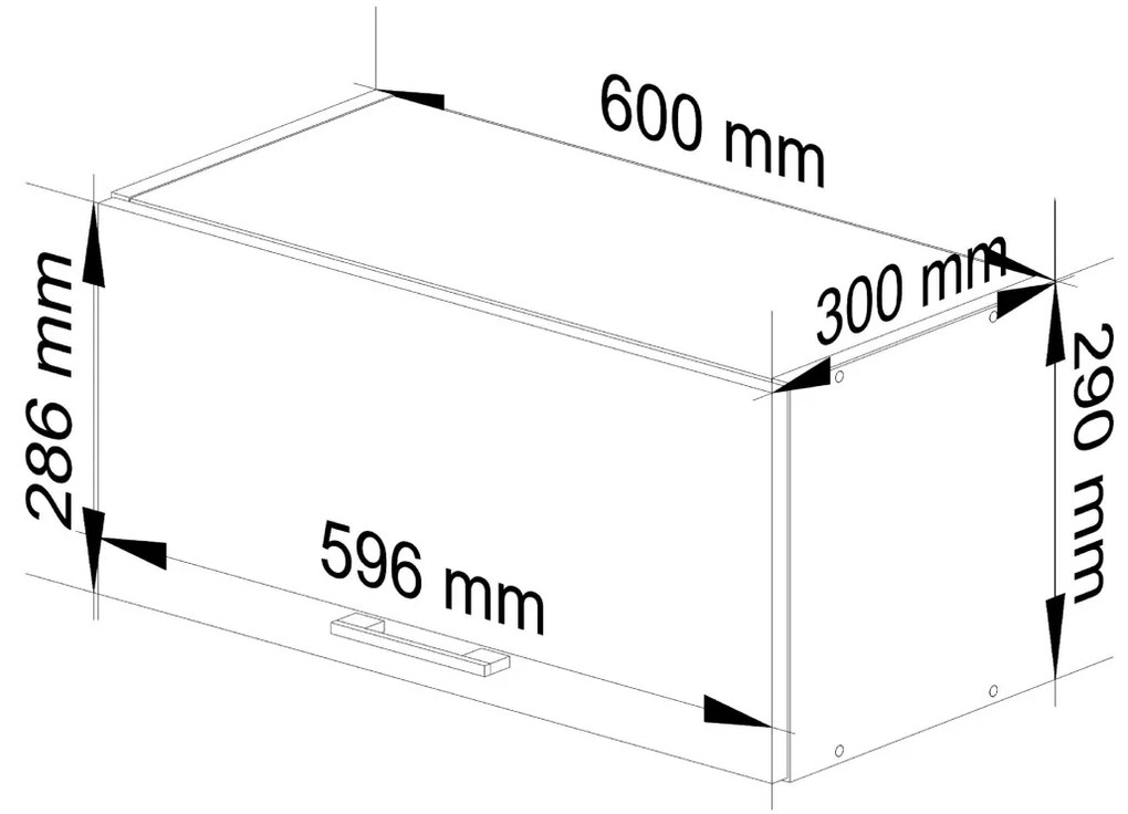 Závěsná kuchyňská skříňka Olivie W 60 cm bílá/beton