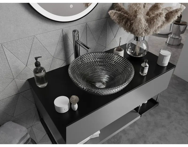 Mexen Olza, sklenené umývadlo na dosku 42 x 42 cm, číra, 24094200