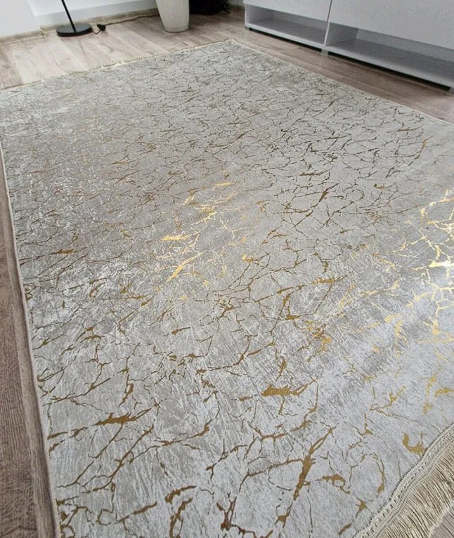 Moderný koberec Parys Creme-Gold – béžovo-zlatý dizajn Rozmer: 160x230 cm