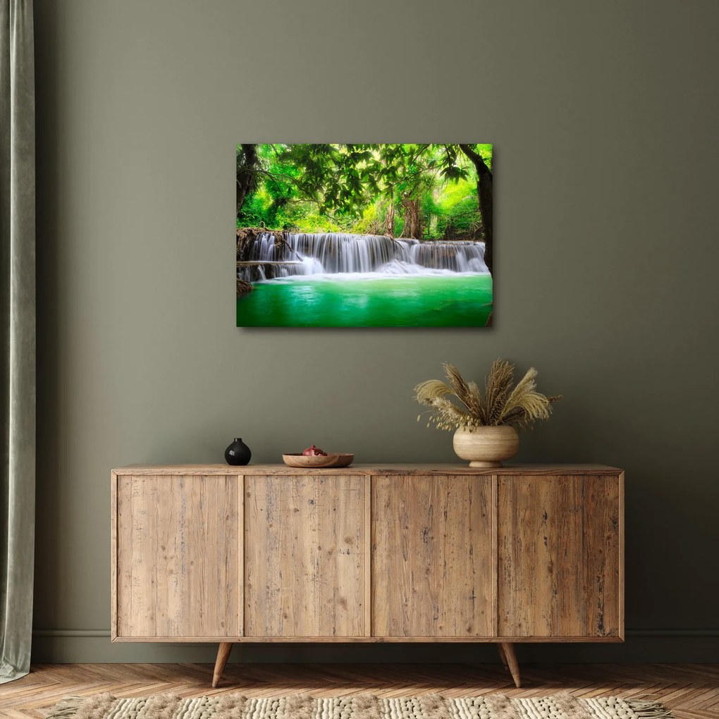Obraz vodopádu v Kanchanaburi, Thajsko (70x50 cm)