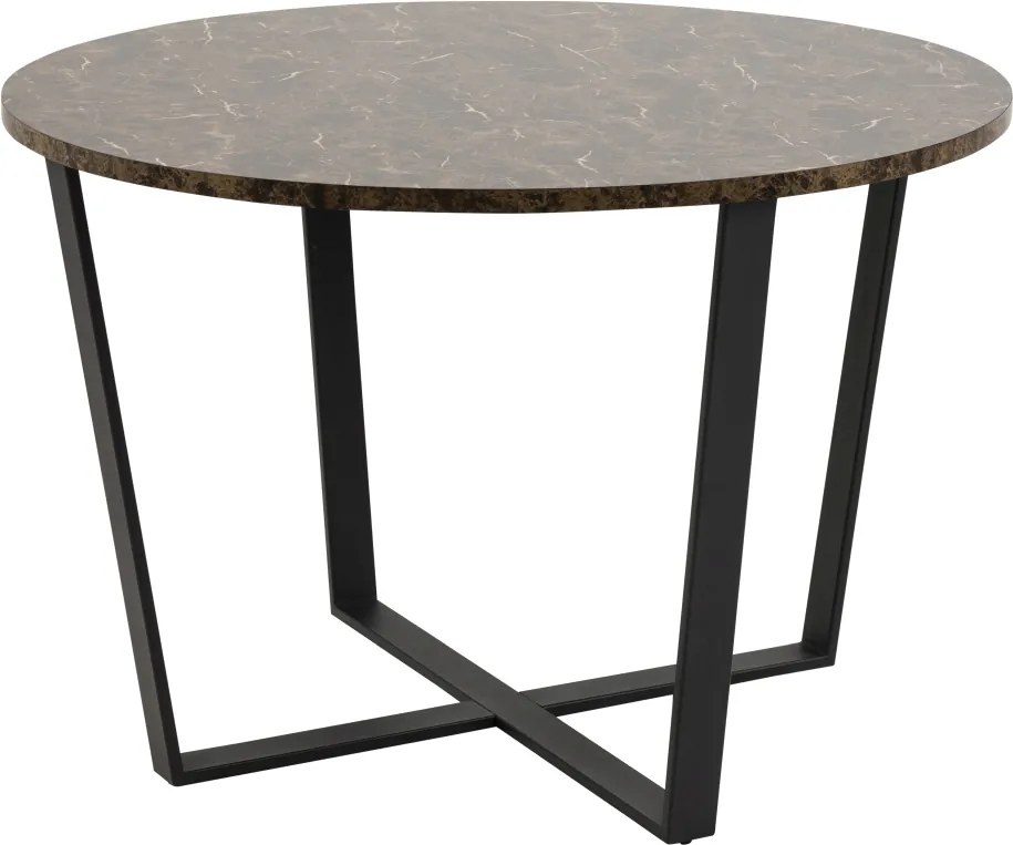 Okrúhly jedálenský stôl Nayo mramorová potlač, hnedá