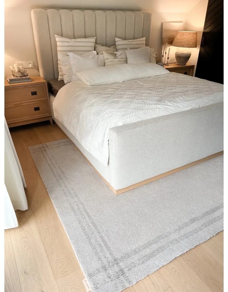 Krémovobiely vlnený koberec 200x300 cm Calisia M Grid Rim – Agnella