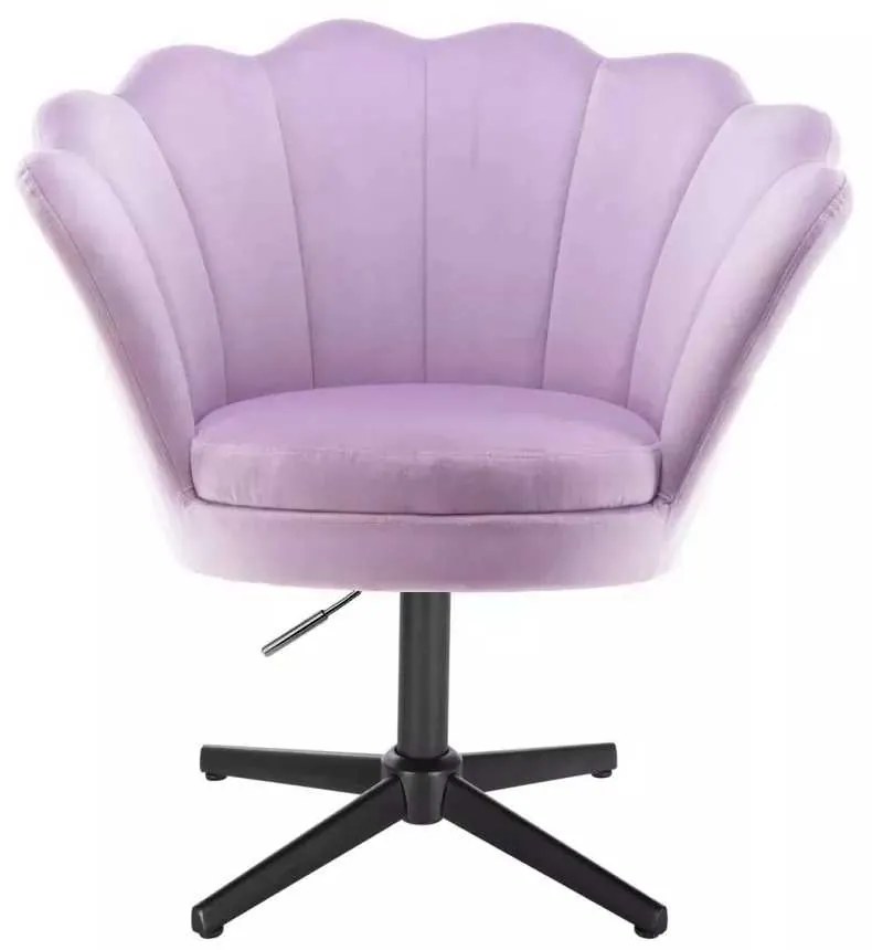 LuxuryForm DESIGN Kreslo FREY VELUR na čiernom kríži - levanduľa