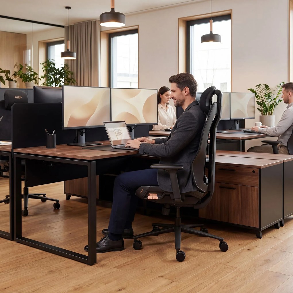 Ergonomická kancelárska stolička čierna: Diablo V-Flash Ultra Black