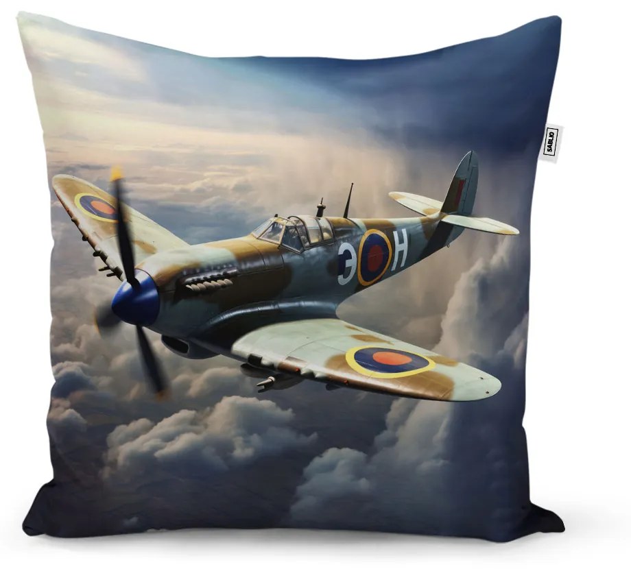 Sablio Vankúš Stíhačka Spitfire - 40x40 cm
