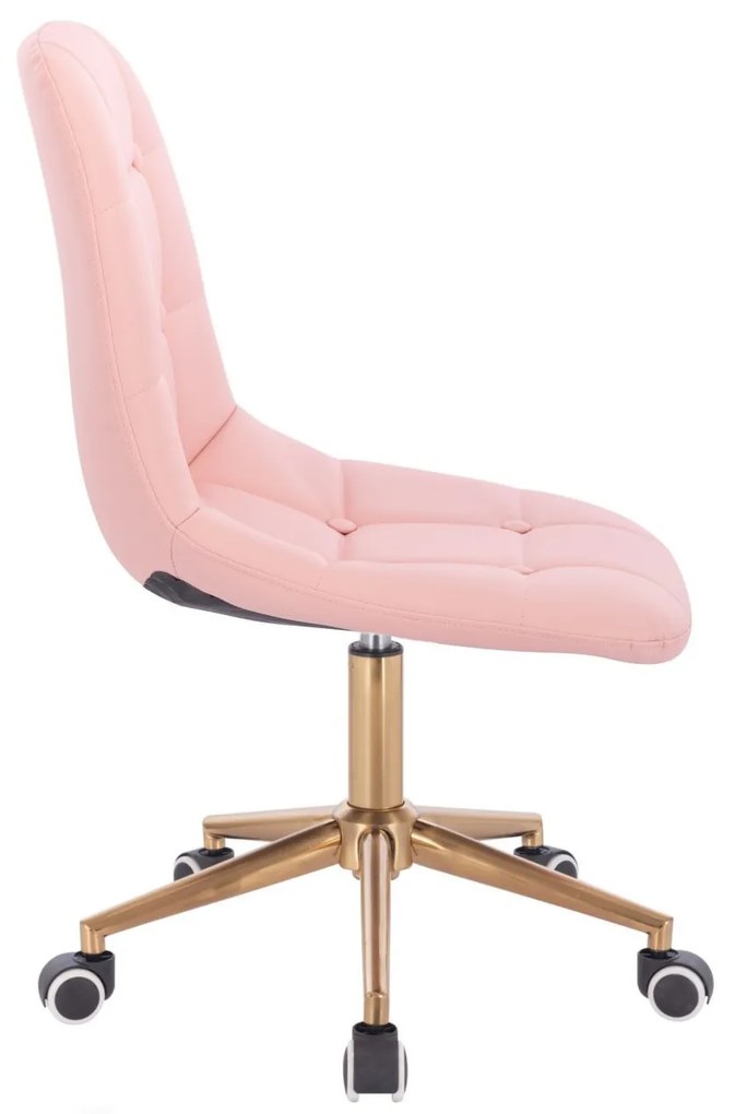 LuxuryForm DESIGN Stolička SAMSON na zlaté základni s kolieskami - ružová